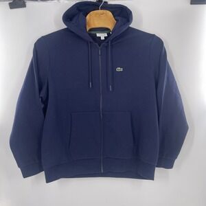 Men's Lacoste Blue Kangaroo Pocket Fleece Hoodie Sweatshirt - 7 Sz 3XL